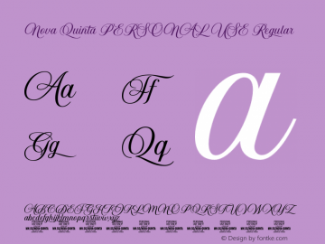 Nova Quinta PERSONAL USE Regular Version 1.000;Glyphs 3.2 (3181)图片样张