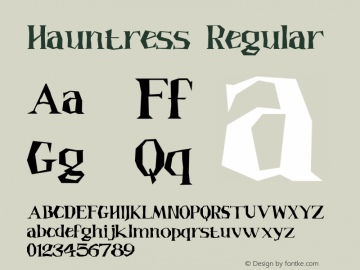 Hauntress Version 1.00;May 16, 2023;FontCreator 12.0.0.2525 64-bit图片样张