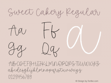 Sweet Cakery Version 1.00;May 4, 2023;FontCreator 11.5.0.2430 64-bit图片样张