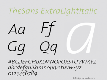 TheSans ExtraLightItalic Version 1.0图片样张