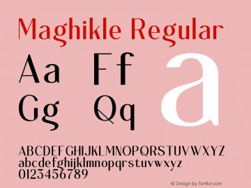 Maghikle Version 1.00;May 15, 2023;FontCreator 13.0.0.2683 32-bit图片样张