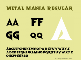 Metal Mania Version 1.00;May 22, 2023;FontCreator 12.0.0.2567 64-bit图片样张