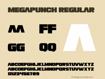 Megapunch Version 1.00;May 25, 2023;FontCreator 12.0.0.2567 64-bit图片样张