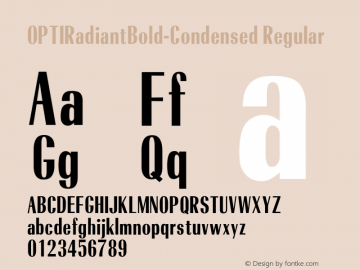 OPTIRadiantBold-Condensed Regular Version 001.000图片样张