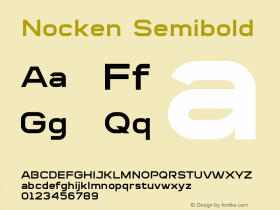 Nocken Semibold Version 1.001;Fontself Maker 3.5.8图片样张