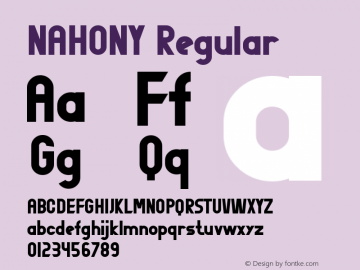 NAHONY Version 1.002;Fontself Maker 3.5.8图片样张