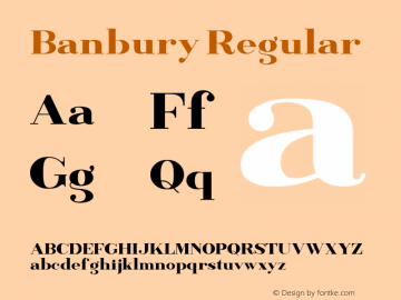 Banbury Version 2.00;June 4, 2023;FontCreator 12.0.0.2552 64-bit图片样张