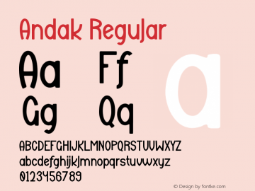 Andak Version 1.001;Fontself Maker 3.5.7图片样张