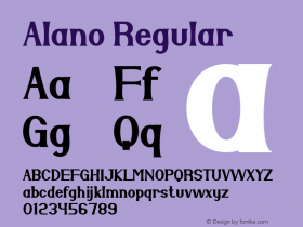 Alano Version 1.001;Fontself Maker 3.5.8图片样张