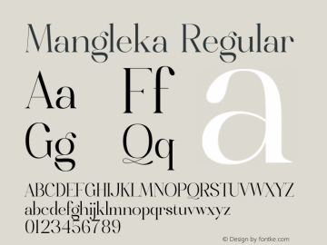 Mangleka Version 1.00;June 7, 2023;FontCreator 13.0.0.2683 32-bit图片样张