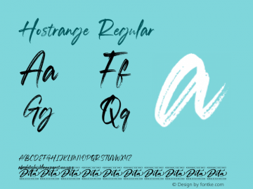 Hostrange Version 1.000;June 12, 2023;FontCreator 14.0.0.2901 32-bit图片样张