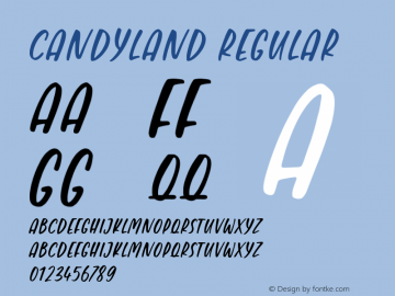 Candyland Version 1.00;May 10, 2023;FontCreator 11.5.0.2430 64-bit图片样张