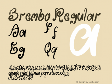 Brembo Version 1.00;June 11, 2023;FontCreator 13.0.0.2683 64-bit图片样张