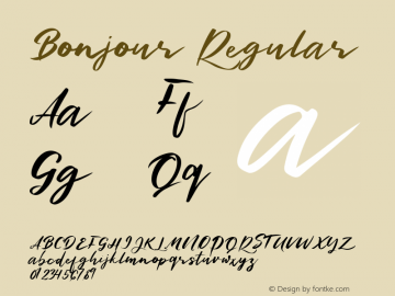 Bonjour Version 1.00;June 17, 2023;FontCreator 11.5.0.2430 64-bit图片样张