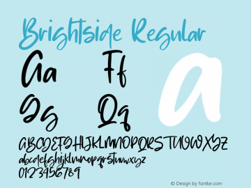 Brightside Version 1.00;March 16, 2023;FontCreator 11.5.0.2430 64-bit图片样张