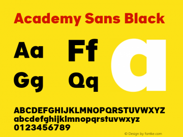 Academy Sans Black Version 2.001图片样张