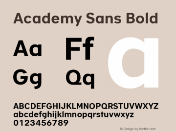 Academy Sans Bold Version 2.001图片样张