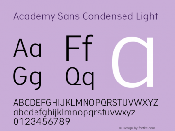 Academy Sans Cnd Light Version 1.001图片样张