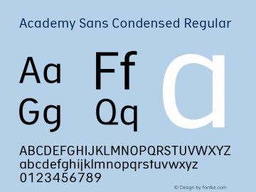 Academy Sans Cnd Version 1.001图片样张