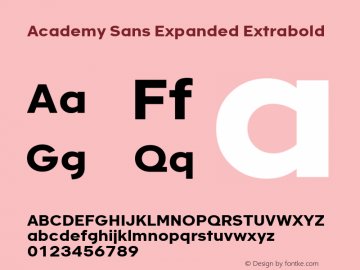 Academy Sans Exp Extrabold Version 1.001图片样张