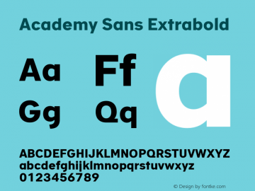 Academy Sans Extrabold Version 2.001图片样张