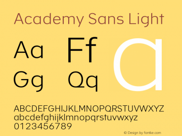 Academy Sans Light Version 2.001图片样张