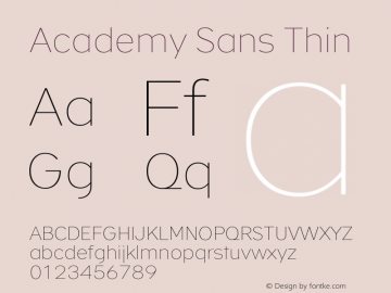 Academy Sans Thin Version 2.001图片样张