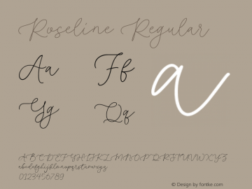 Roseline Version 1.00;June 19, 2023;FontCreator 11.5.0.2430 64-bit图片样张