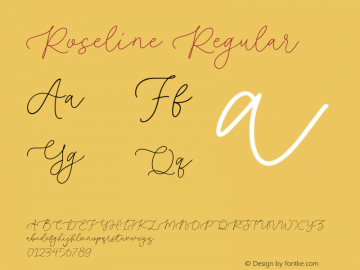 Roseline Version 1.00;June 19, 2023;FontCreator 11.5.0.2430 64-bit图片样张