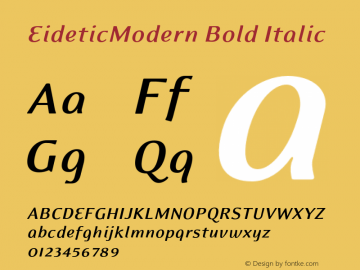 EideticModern Bold Italic 001.000 Font Sample
