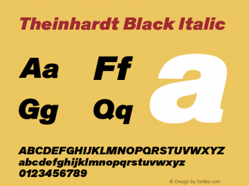 Theinhardt Black Italic Version 4.003; build 0008图片样张