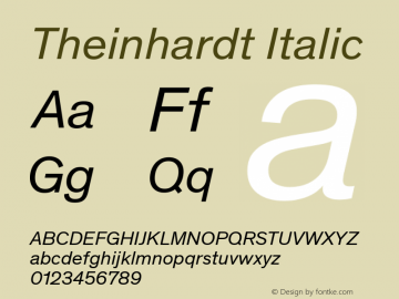 Theinhardt Italic Version 4.003; build 0007图片样张