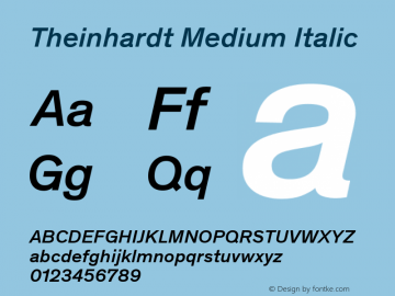 Theinhardt Medium Italic Version 4.003; build 0007图片样张