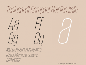 TheinhardtCompact-HairlineItalic Version 1.002; build 0002图片样张