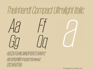 TheinhardtCompact-UltralightItalic Version 1.002; build 0002图片样张