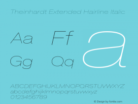 TheinhardtExtended-HairlineItalic Version 1.002; build 0002图片样张