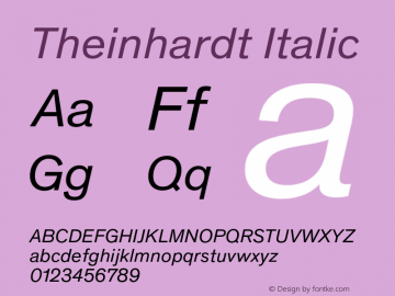 Theinhardt-Italic Version 4.003; build 0007图片样张