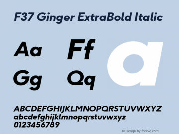 F37 Ginger ExtraBold Italic Version 5.000;Glyphs 3.1.2 (3151)图片样张