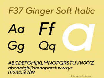 F37 Ginger Soft Regular Italic Version 5.000;Glyphs 3.1.2 (3151)图片样张