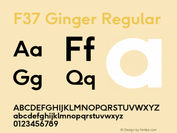 F37 Ginger Regular Version 5.000;Glyphs 3.1.2 (3151)图片样张