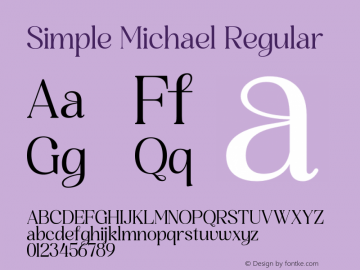 Simple Michael Version 1.00;July 11, 2023;FontCreator 13.0.0.2683 32-bit图片样张