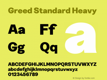 Greed Standard Heavy Version 5.000;Glyphs 3.2 (3194)图片样张
