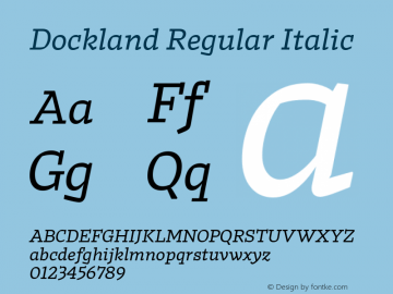 Dockland Regular Italic Version 1.000图片样张