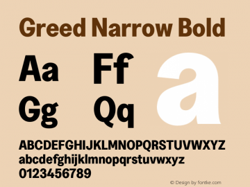 Greed-NarrowBold Version 5.000;Glyphs 3.2 (3194)图片样张