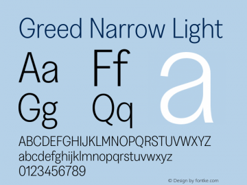 Greed-NarrowLight Version 5.000;Glyphs 3.2 (3194)图片样张