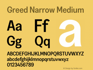 Greed-NarrowMedium Version 5.000;Glyphs 3.2 (3194)图片样张
