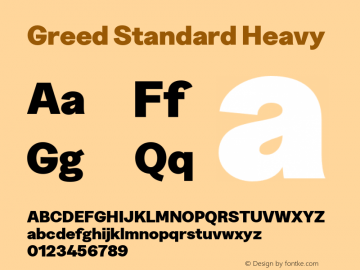 Greed-StandardHeavy Version 5.000;Glyphs 3.2 (3194)图片样张