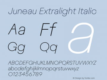 Juneau Extralight Italic Version 2.000图片样张