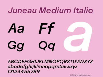 Juneau Medium Italic Version 2.000图片样张