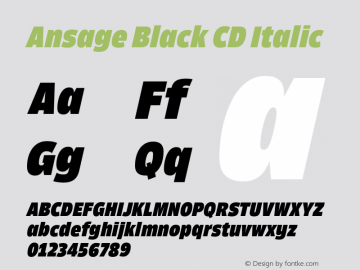 Ansage Black CD Italic Version 1.000;hotconv 1.0.109;makeotfexe 2.5.65596图片样张